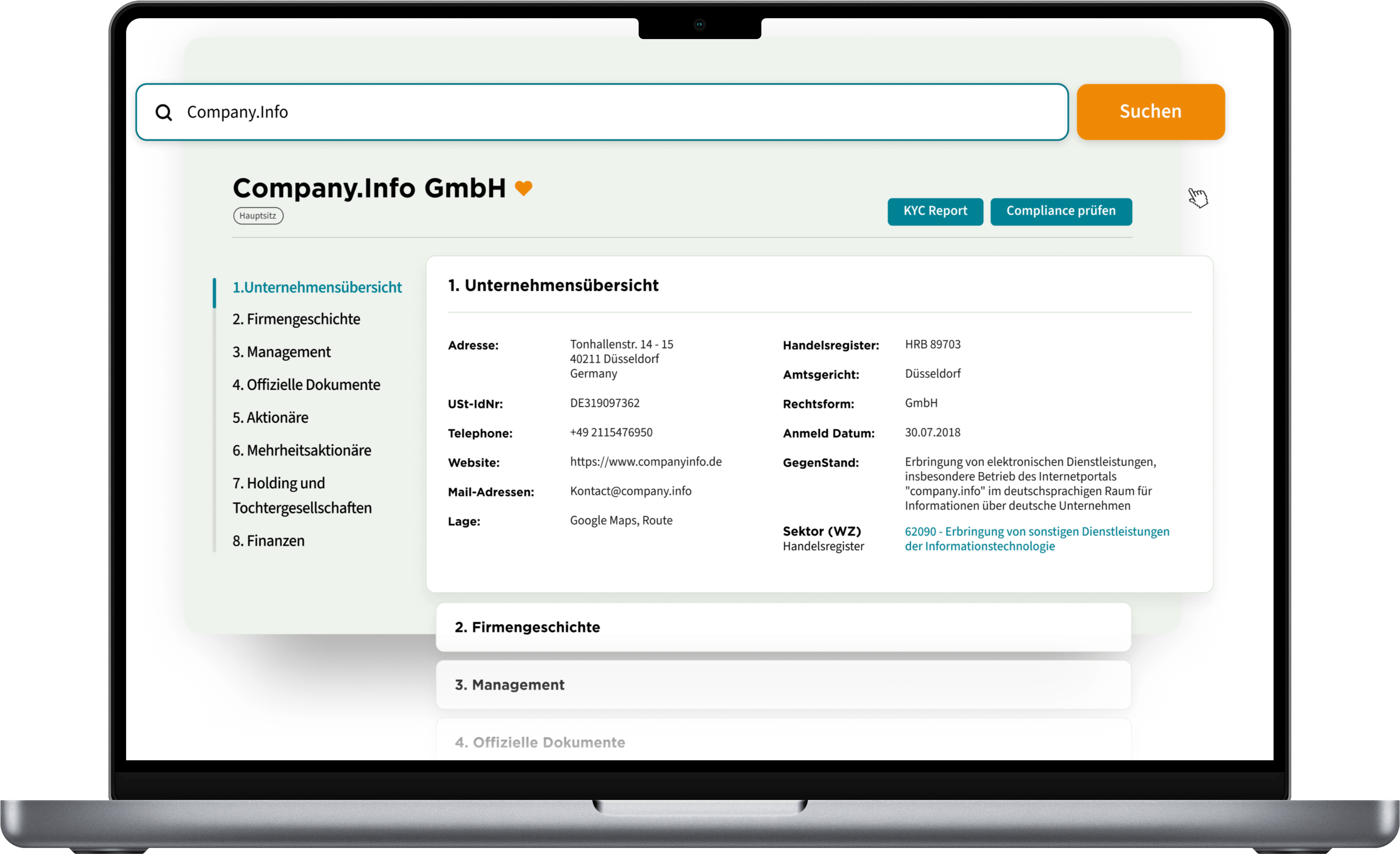 Company.info Dashboard preview