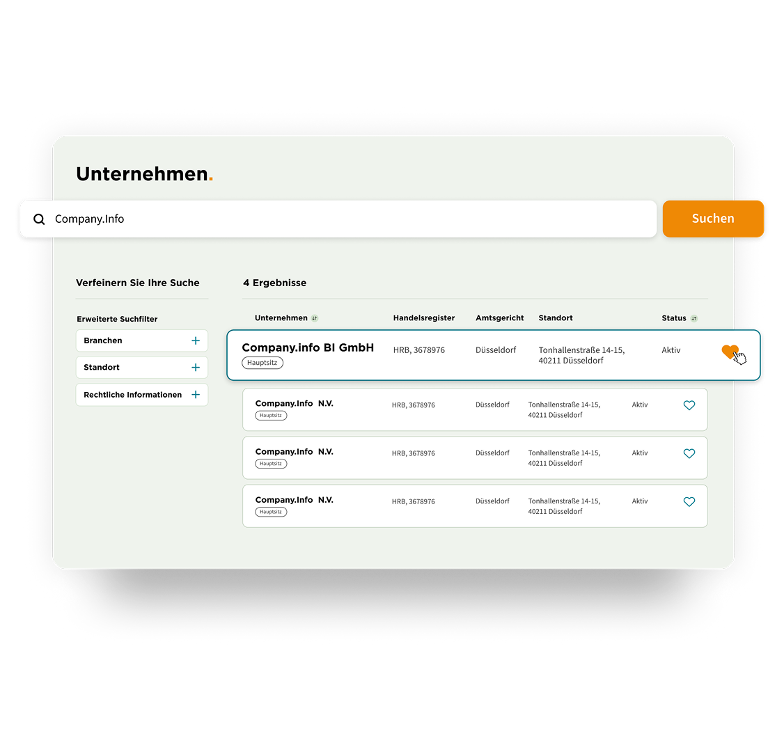 Company.info I Dashboard detailed view