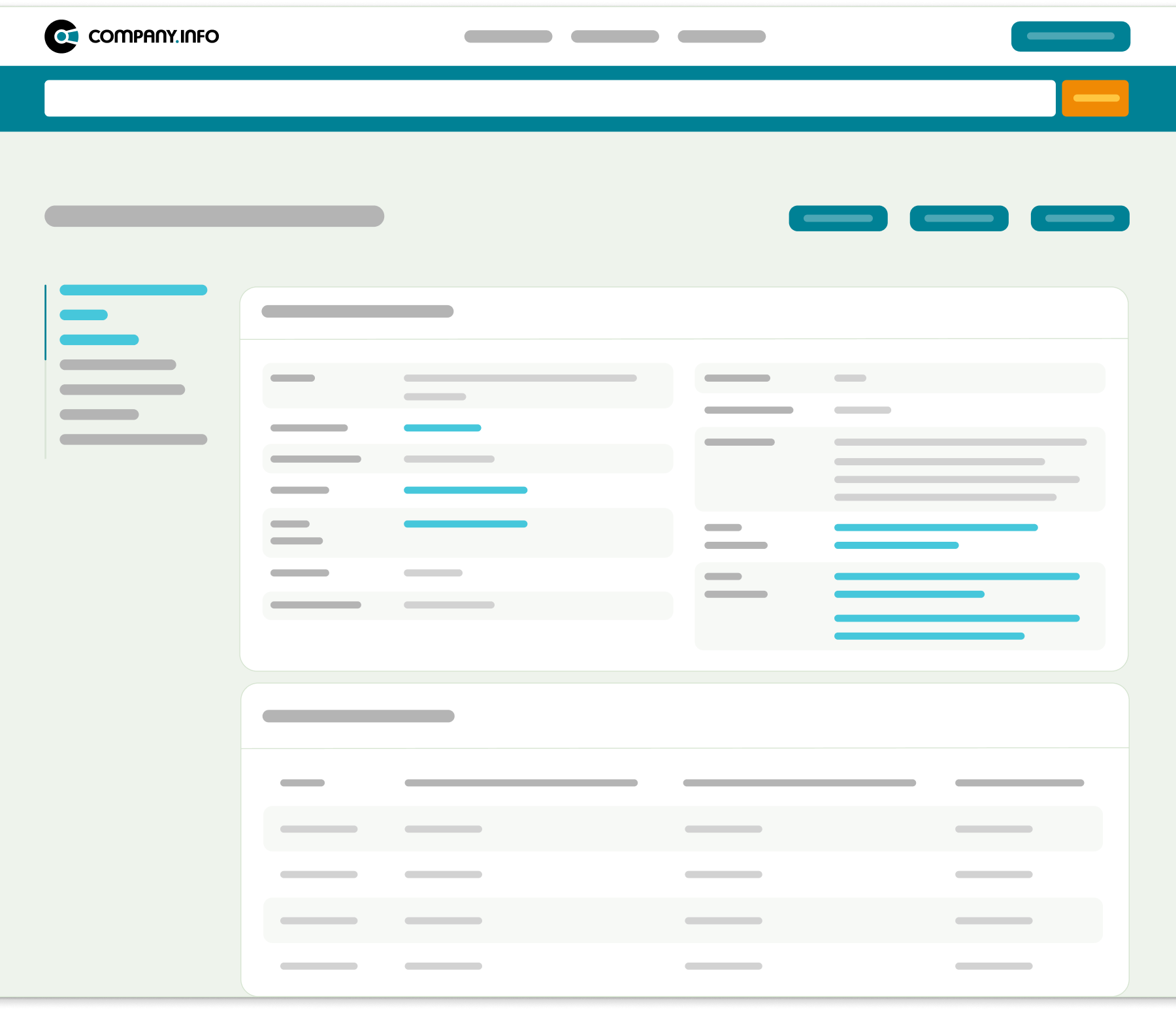 Company.info Portal — Illustration Unternehmensübersicht